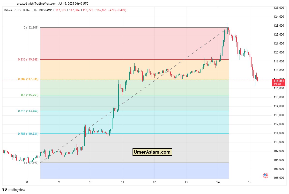 BTC Dips From 123K Key Technical Levels to Watch