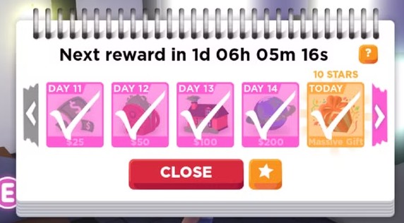 adopt me log in gift